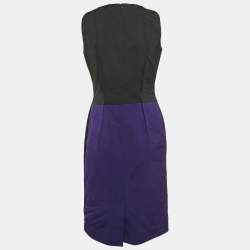 Paule Ka Multicolor Synthetic Color-Block Knee-Length Sleeveless Dress M