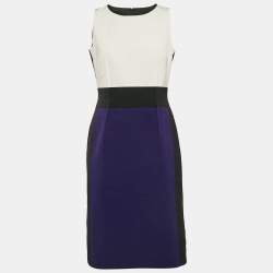 Paule Ka Multicolor Synthetic Color-Block Knee-Length Sleeveless Dress M