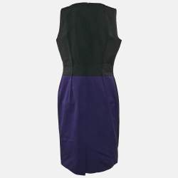 Paule Ka Multicolor Synthetic Color-Block Knee-Length Sleeveless Dress L