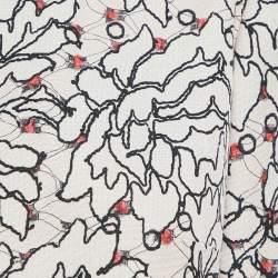 Paule Ka Pink Printed Cotton Blend Open Front Cropped Jacket L