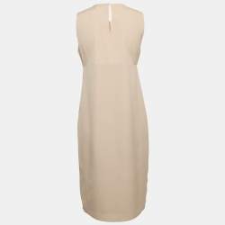 Paule Ka Grey Lace Trim Silk Sleeveless Shift Dress L