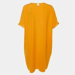 Pre Owned Paule Ka Orange Crepe Shift Dress M