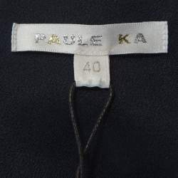 Paule Ka Navy Blue Crepe Open Front Cropped Bolero M