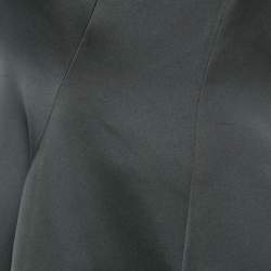Paul Ka Black Paneled Satin Ruffle Detail Gown M