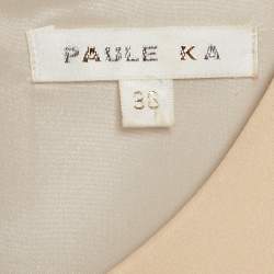 Paule Ka Cream Metal Embellished Stretch Crepe Mini Shift Dress S