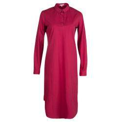 Paule Ka Red Cotton Long Sleeve Shirt Dress M