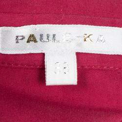 Paule Ka Red Cotton Long Sleeve Shirt Dress M