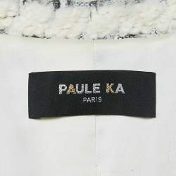 Paule Ka Off White Tweed Mid-Length Coat M