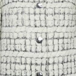 Paule Ka Off White Tweed Mid-Length Coat M