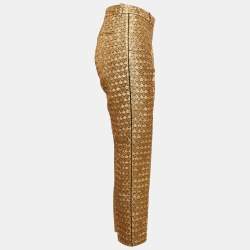 Paule Ka Gold Patterned Brocade Trousers M