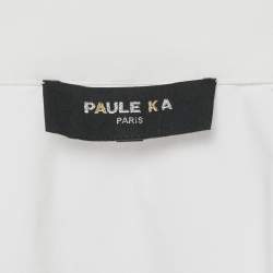 Paule Ka White Cotton Wrap-Up Top L