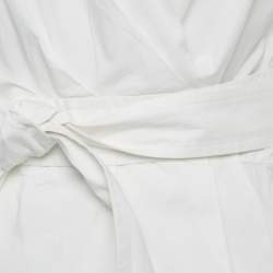 Paule Ka White Cotton Wrap-Up Top L