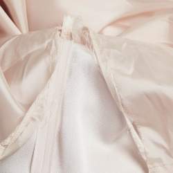 Paule Ka Pink Sateen Asymmetric Sleeve Mini Dress M