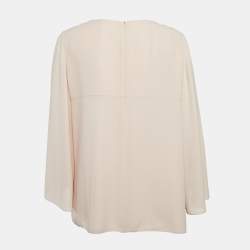 Paule Ka Pink Crepe Flared Sleeve Blouse L