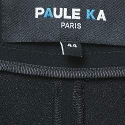 Paule Ka Black Crepe Straight Leg Trousers L