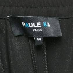 Paule Ka Black Side Stripe Crepe Pleated Trousers L