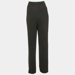 Paule Ka Black Side Stripe Crepe Pleated Trousers L