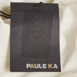 Paule Ka Off-White Floral Embroidery Cotton Top M