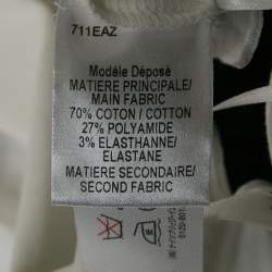 Paule Ka Black & White Cotton Pleated Detail Midi Dress M