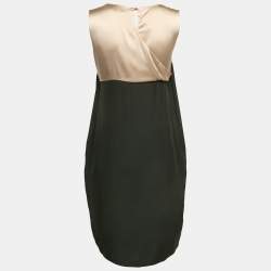 Paule Ka Black Gathered Silk Mini Sleeveless Shift Dress S