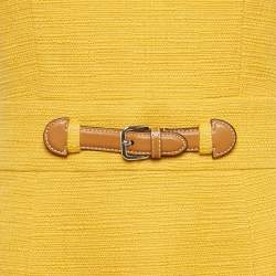 Paule Ka Yellow Cotton Sleeveless Midi Dress M