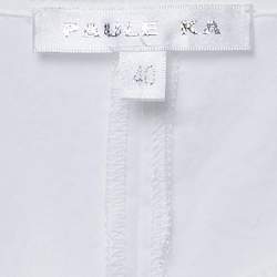 Pre Owned Paule Ka White/Green Cotton Sleeveless Short Dress M