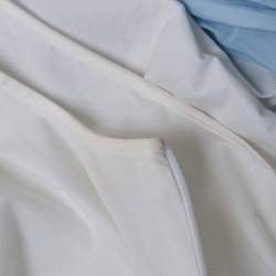 Pre Owned Paule Ka White/Green Cotton Sleeveless Short Dress M