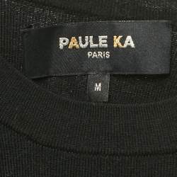 Pre Owned Paule Ka Black Wool Knit Embellished Sweater M