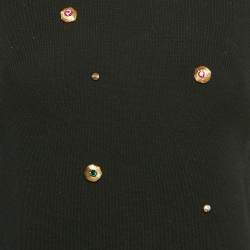 Pre Owned Paule Ka Black Wool Knit Embellished Sweater M
