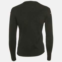 Pre Owned Paule Ka Black Wool Knit Embellished Sweater M