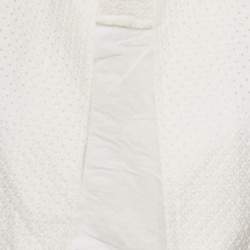 Pre Owned Paule Ka White Broderie Anglaise Cotton Crop Jacket L
