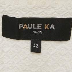Pre Owned Paule Ka White Broderie Anglaise Cotton Crop Jacket L
