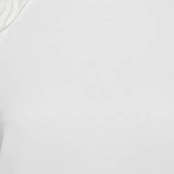 Pre Owned Paule Ka White Jersey Puff Sleeve Top L