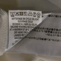 Pre Owned Paule Ka White Jersey Puff Sleeve Top L