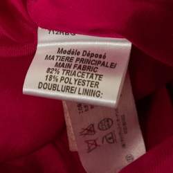 Pre Owned Paule Ka Pink Crepe Bow Detail Mini Shift Dress S