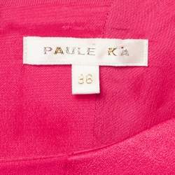 Pre Owned Paule Ka Pink Crepe Bow Detail Mini Shift Dress S