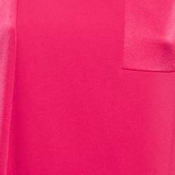Pre Owned Paule Ka Pink Crepe Bow Detail Mini Shift Dress S