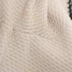 Pre Owned Paule Ka Off White/Black Knit Midi Dress M