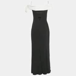 Pre Owned Paule Ka Black Sateen Cut-Out Maxi Dress M
