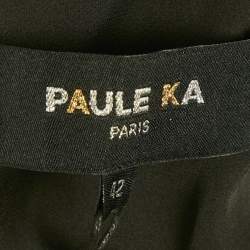 Pre Owned Paule Ka Black Crepe Tie-Up Detail Midi Dress L