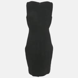 Pre Owned Paule Ka Black Crepe Tie-Up Detail Midi Dress L