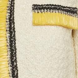 Pre Owned Paule Ka Off-White Textured Cotton Blend Open Front Jacket M