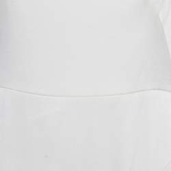 Pre Owned Paule Ka White Crepe Frill Neck Detail Maxi Dress M