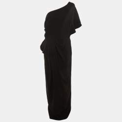 Pre Owned Paule Ka Black Crepe One Shoulder Maxi Dress XL