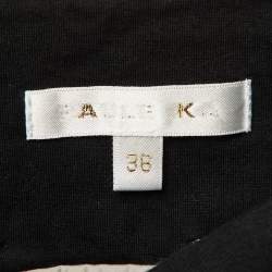 Pre Owned Paule Ka Black /Beige Cotton Ruched Detail Top S