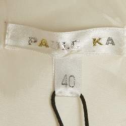 Pre Owned Paule Ka White /Pink Crepe Sleeveless Short Dress M
