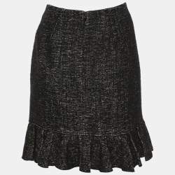 Pre Owned Paule Ka Grey Tweed Flared Mini Skirt S