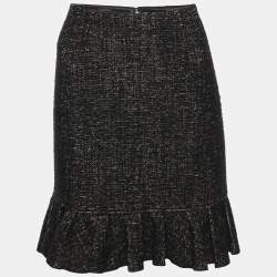 Pre Owned Paule Ka Grey Tweed Flared Mini Skirt S