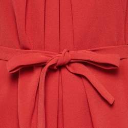 Pre Owned Paule Ka Red Sateen Sleeveless Short Dress S