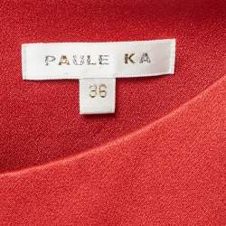 Pre Owned Paule Ka Red Sateen Sleeveless Short Dress S